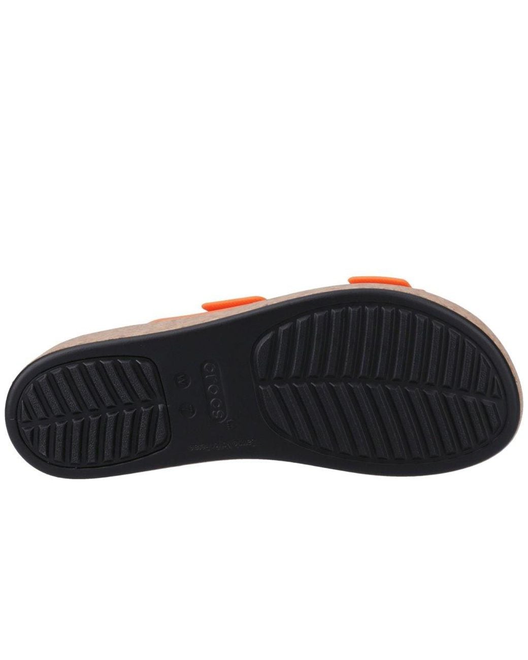 CROCSTM Orange Brooklyn Buckle Low Wedge Sandals