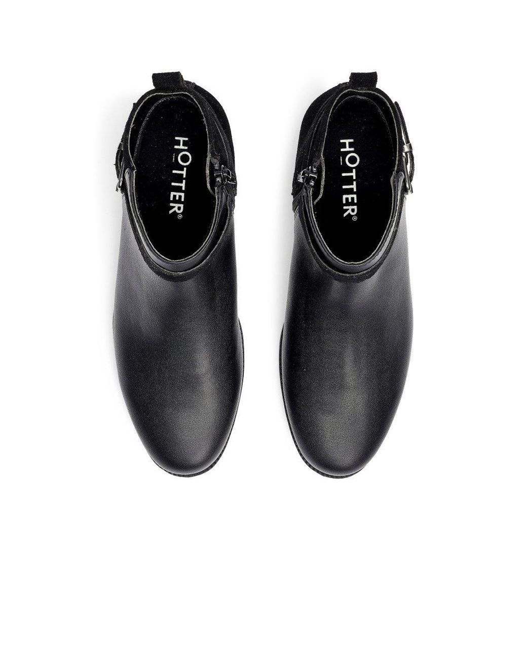 Hotter Black Haydock Smart Ankle Boots