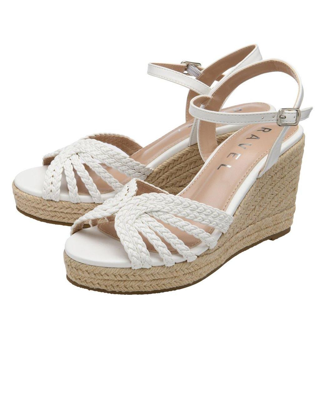 Ravel White Grundy Wedge Sandals