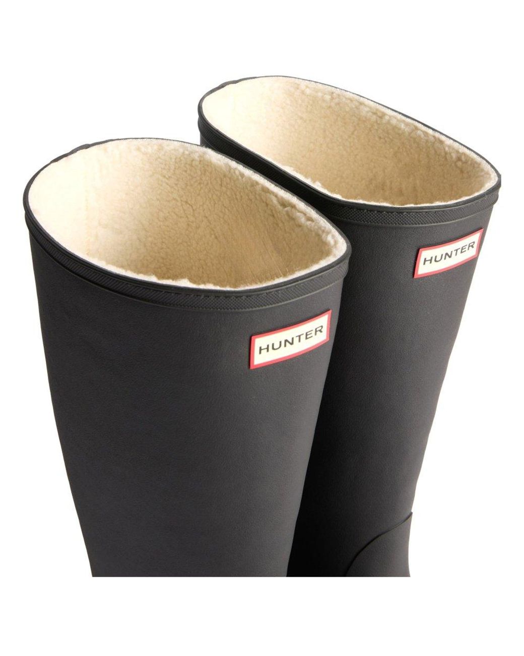 Hunter Black Downpour Tall Insulated Wellingtons for men