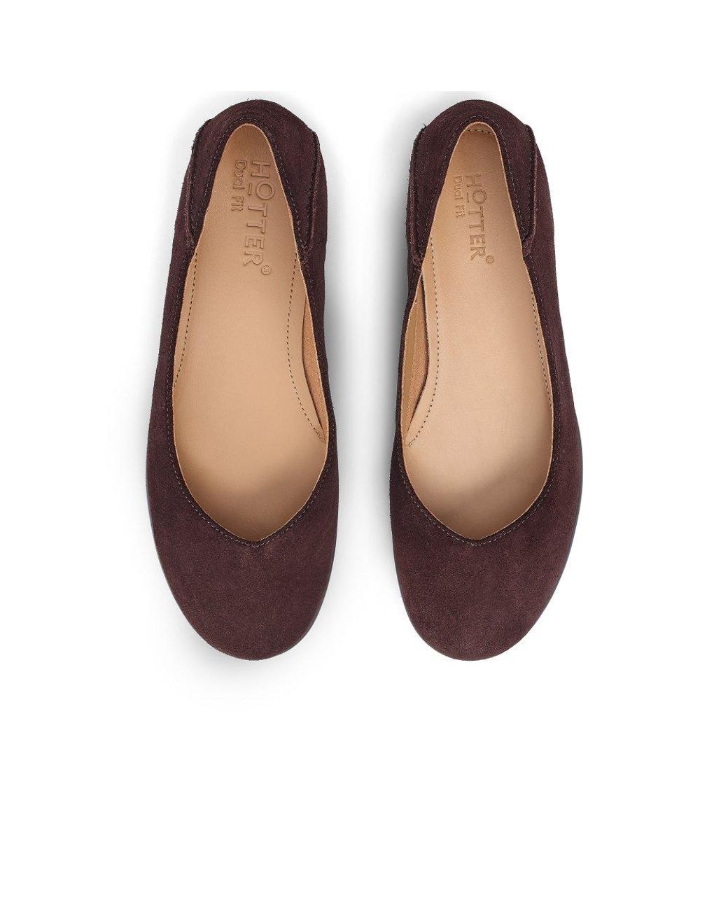 Hotter Brown Birdie Ballet Pumps
