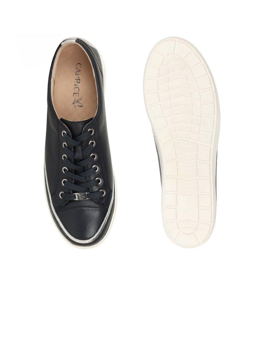 Caprice White Star Casual Lace Up Trainers
