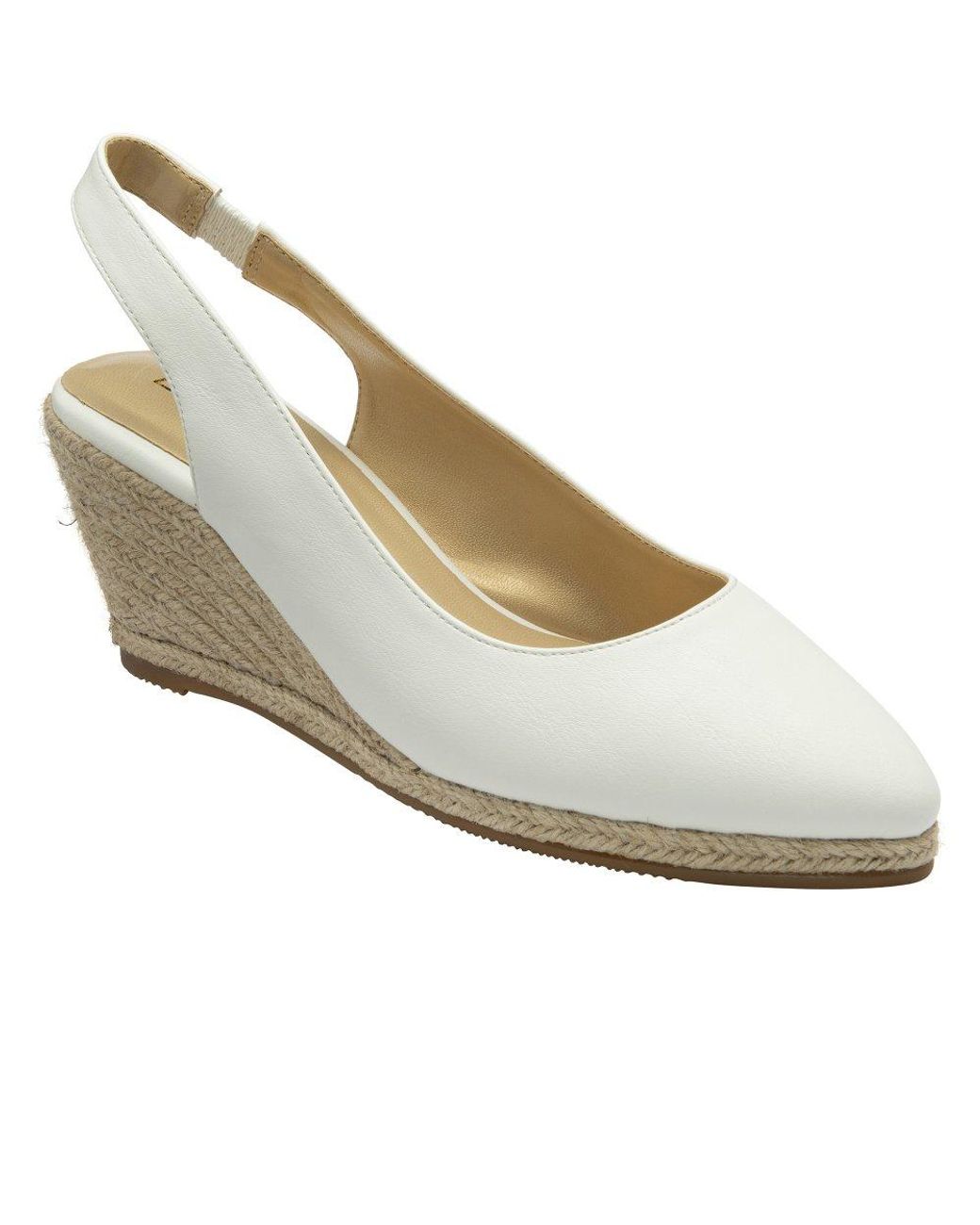 Lotus White Gigi Slingback Espadrille Wedges