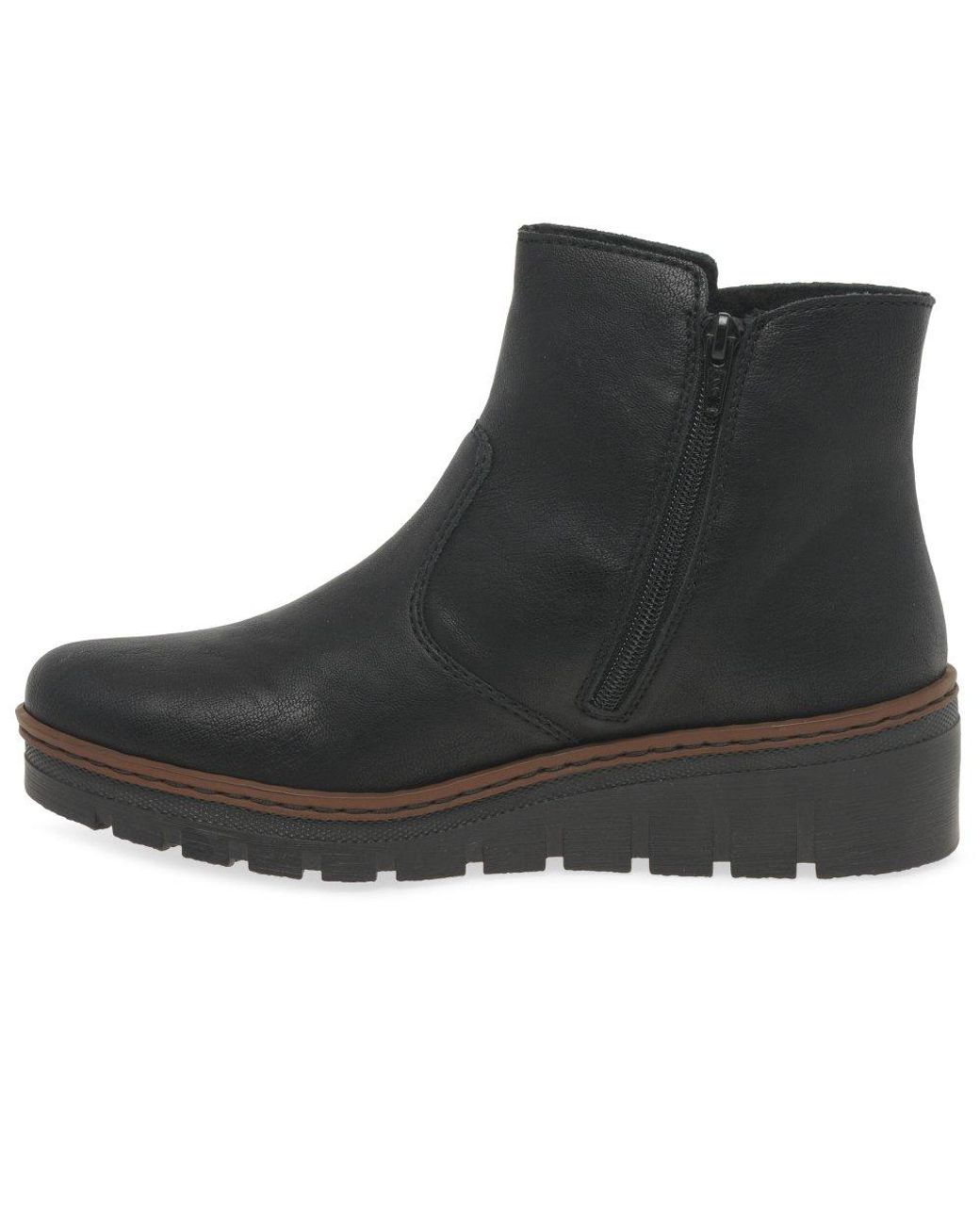 Rieker Black Capital Ankle Boots