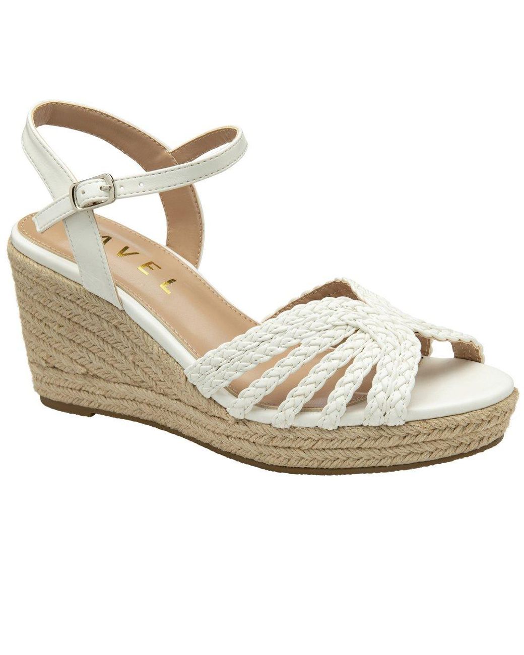 Ravel White Grundy Wedge Sandals