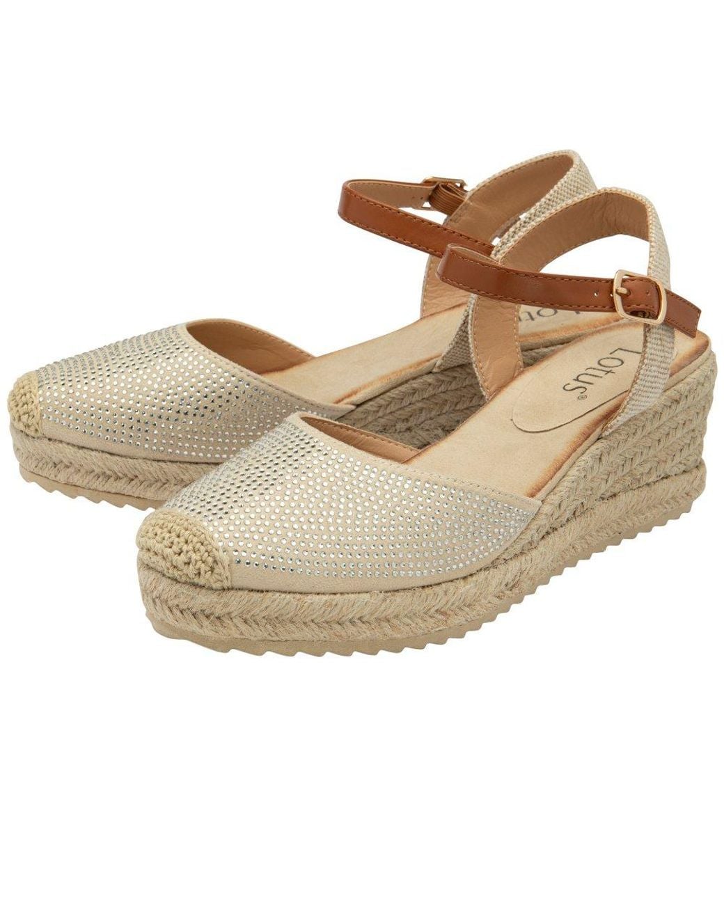 Lotus Metallic Bianka Espadrille Wedges
