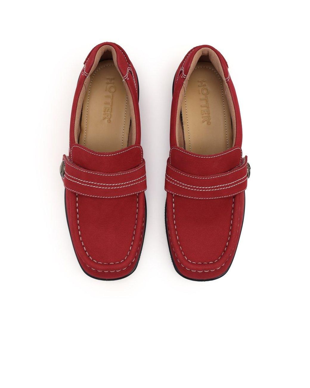Hotter Red Wendy Ii Wide Fit Loafers