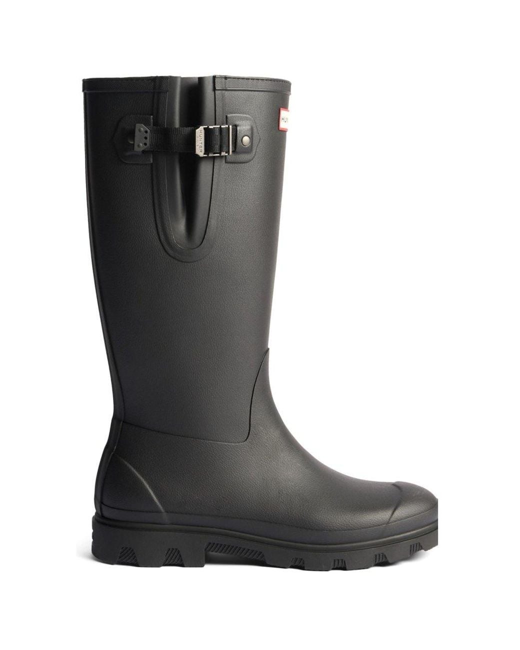 Hunter Black Field Downpour Adjustable Wellingtons for men