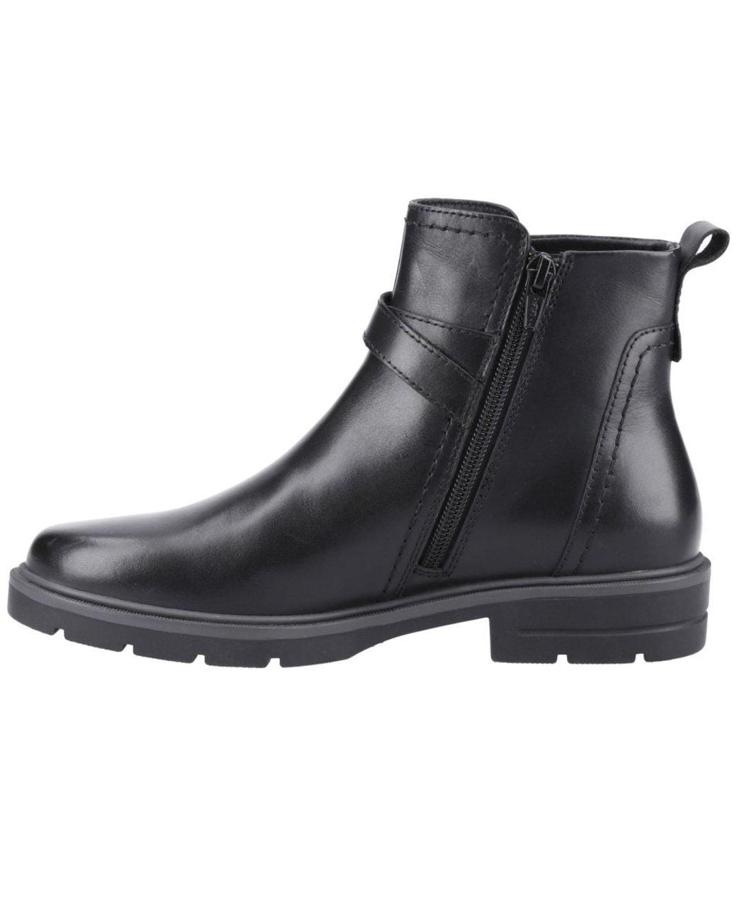 Hush Puppies Black Tove Buckle Ankle Boots