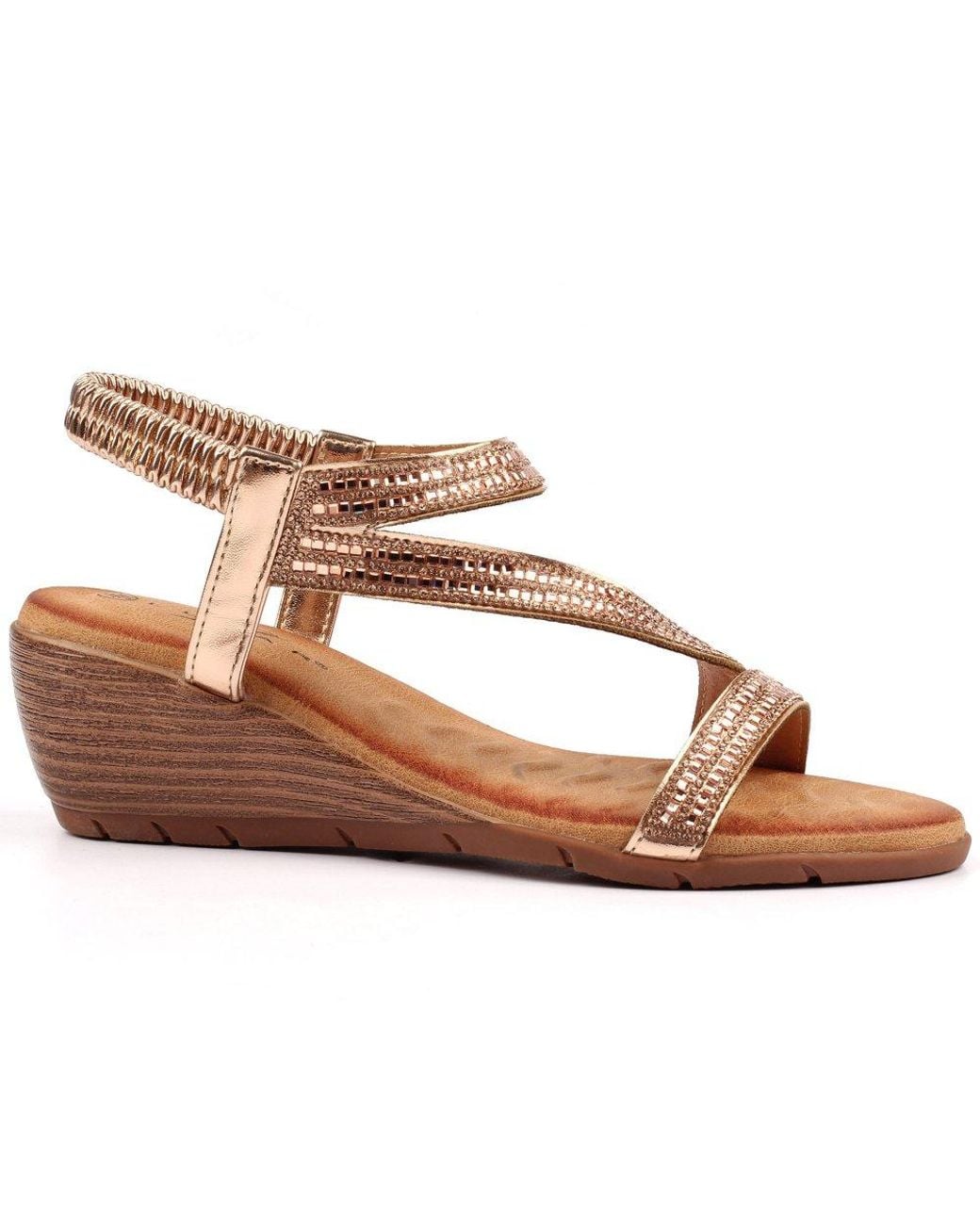 Lunar (GRS) Brown Darci Wedge Sandals