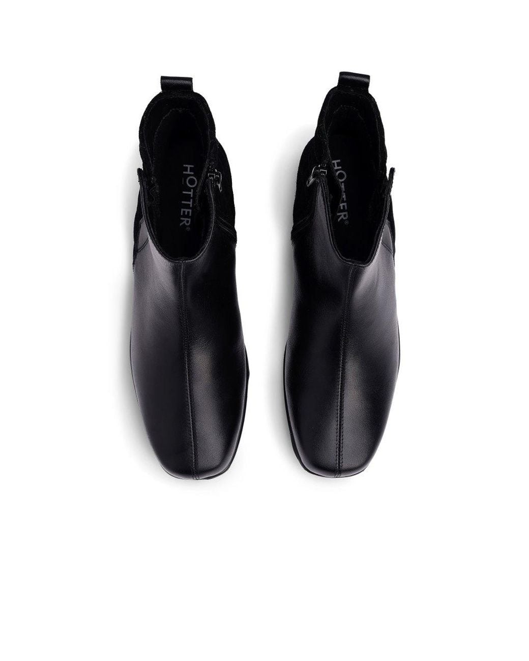 Hotter Black Eton Ankle Boots