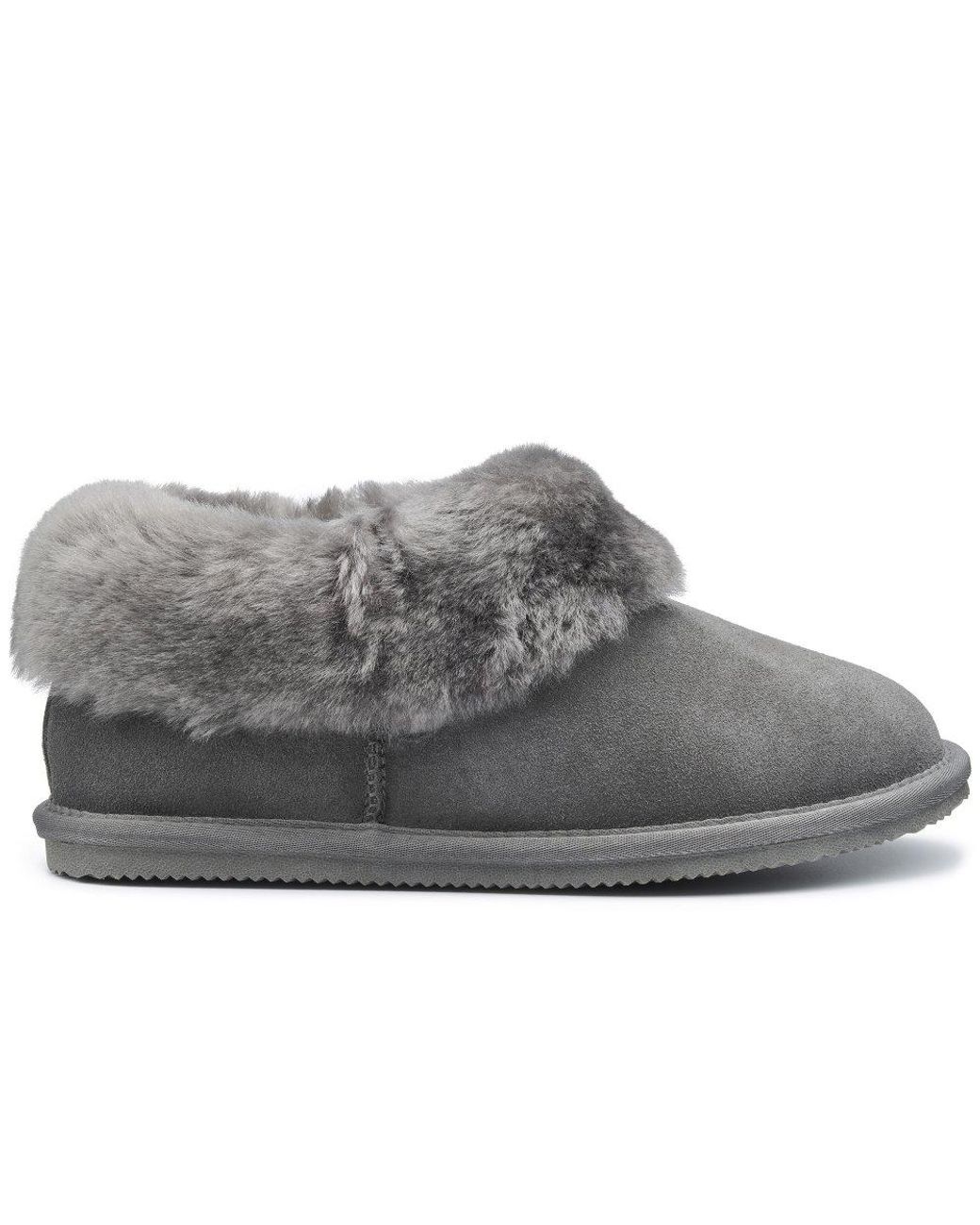 Hotter Gray Hug Slipper Boots