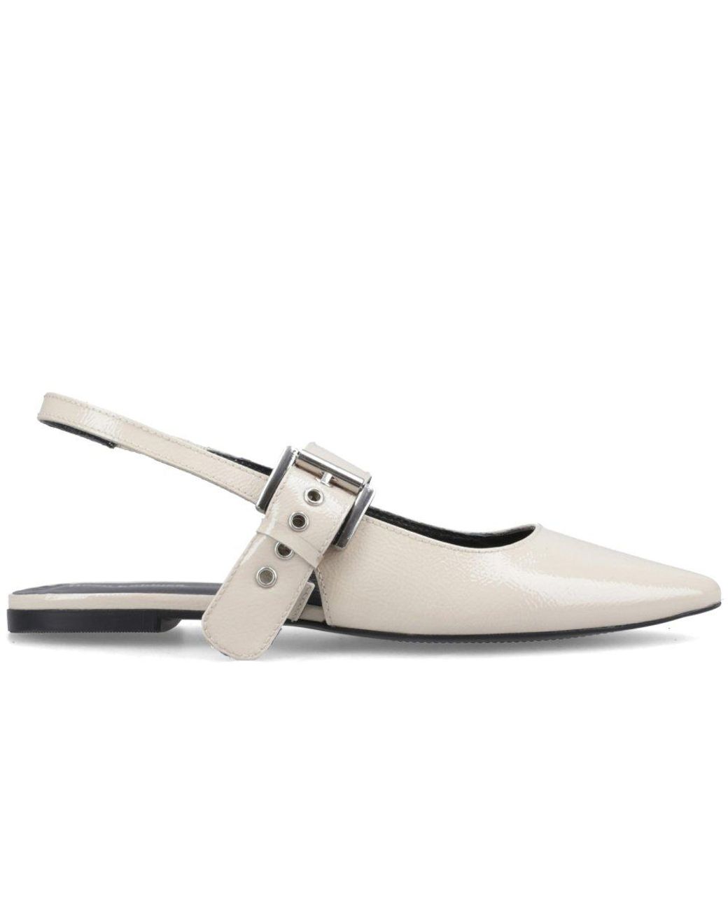 Hush Puppies White Diya Buckle Mary Jane Shoes