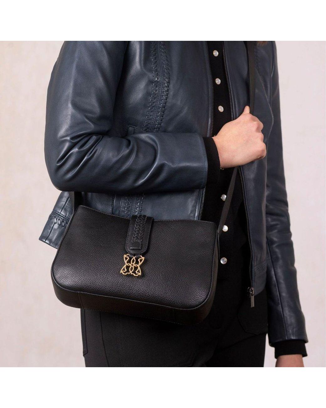 Lakeland Leather Blue Dalston Crossbody Bag