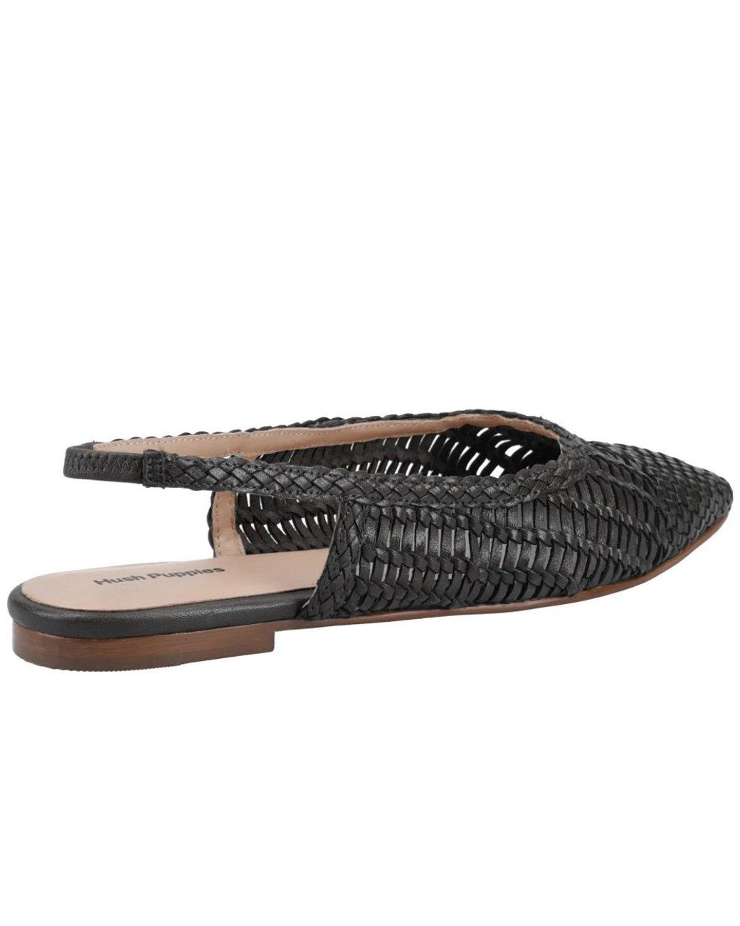 Hush Puppies Black Dalia Slingback Ballerina Shoes