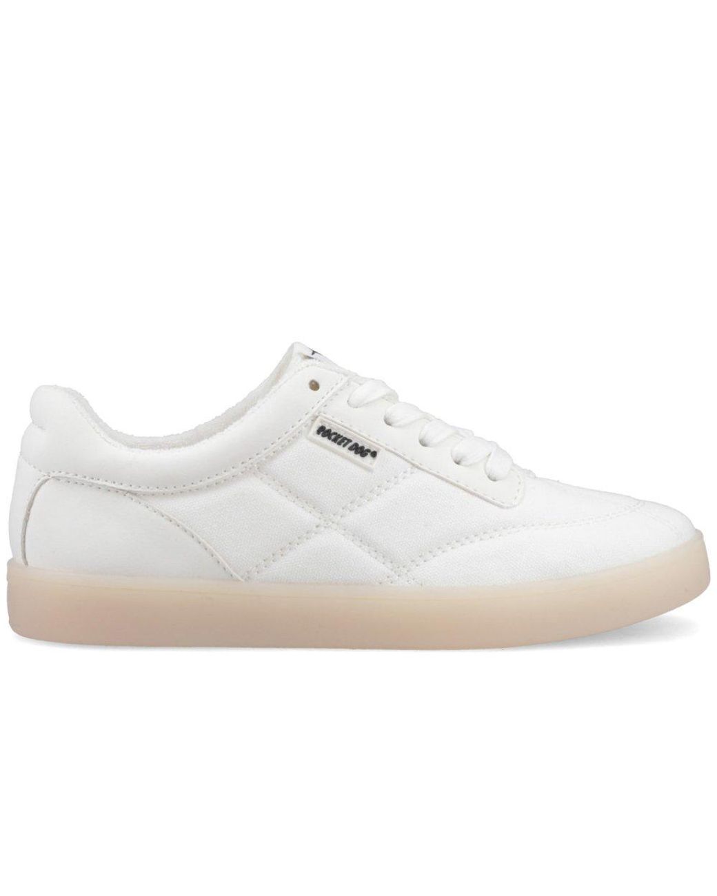 Rocket Dog White Kitty Canvas Pu Trainers