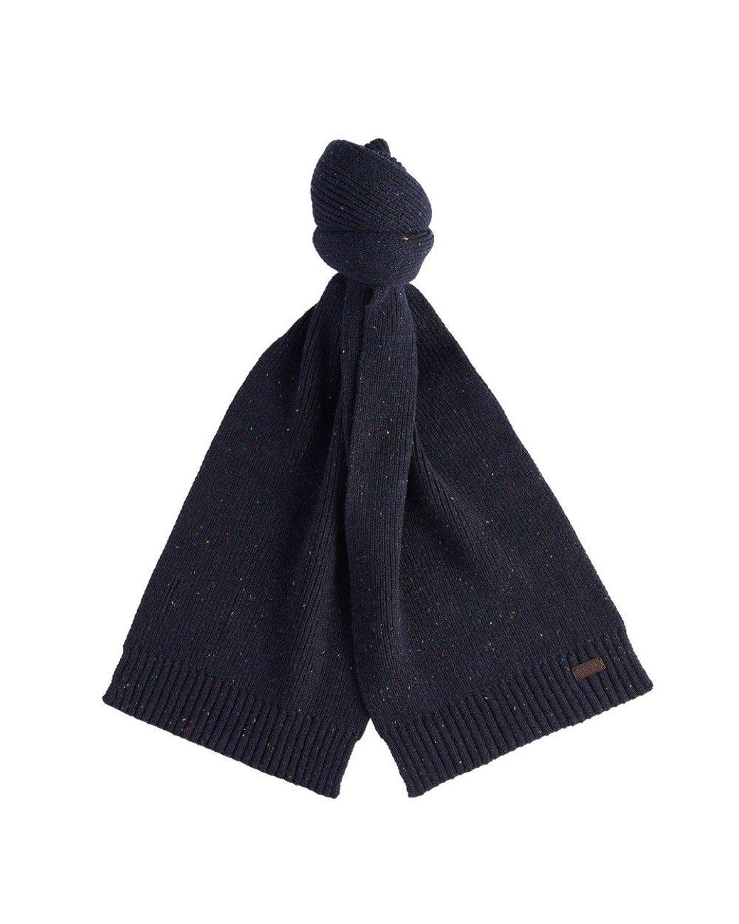 Barbour Blue Carlton Fleck Beanie &Amp; Scarf Set
