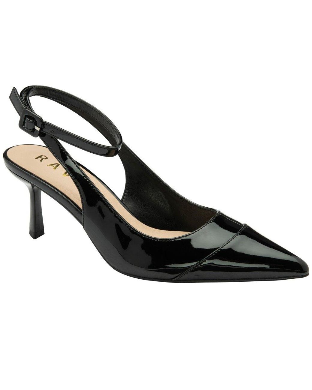 Ravel Black Catrine Slingback Court Shoes