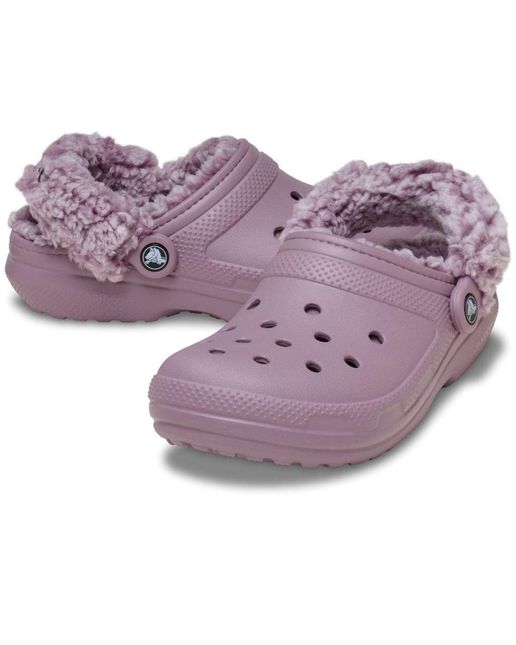 CROCSTM Purple Classic Fleece Lined Clogs