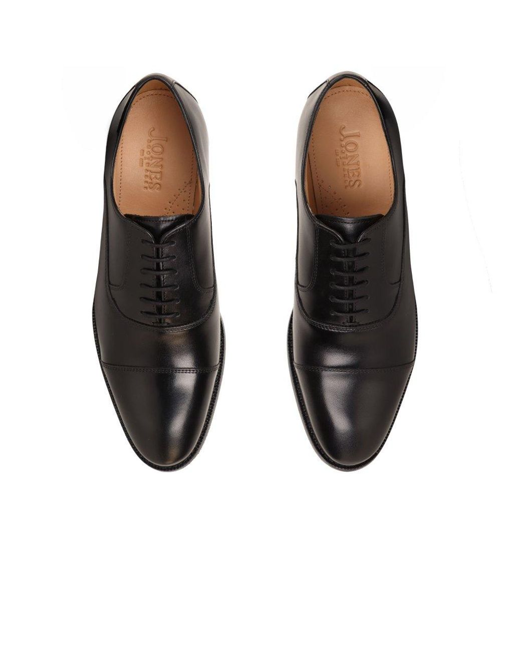 Jones Bootmaker Black Matthew Wide Fit Oxford Shoes for men