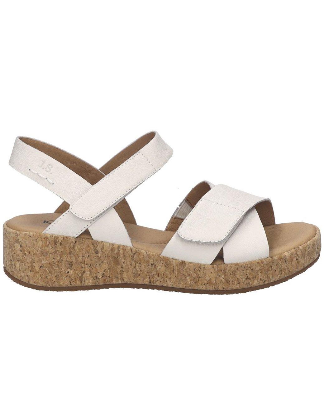 Josef Seibel Metallic Evita 03 Wedge Sandals (Weiss)