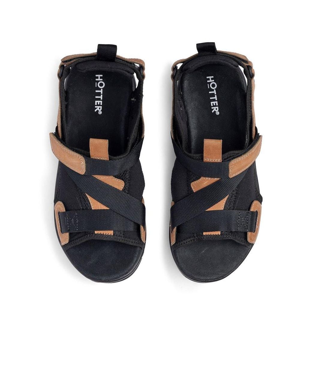 Hotter Black Track Sandals for men