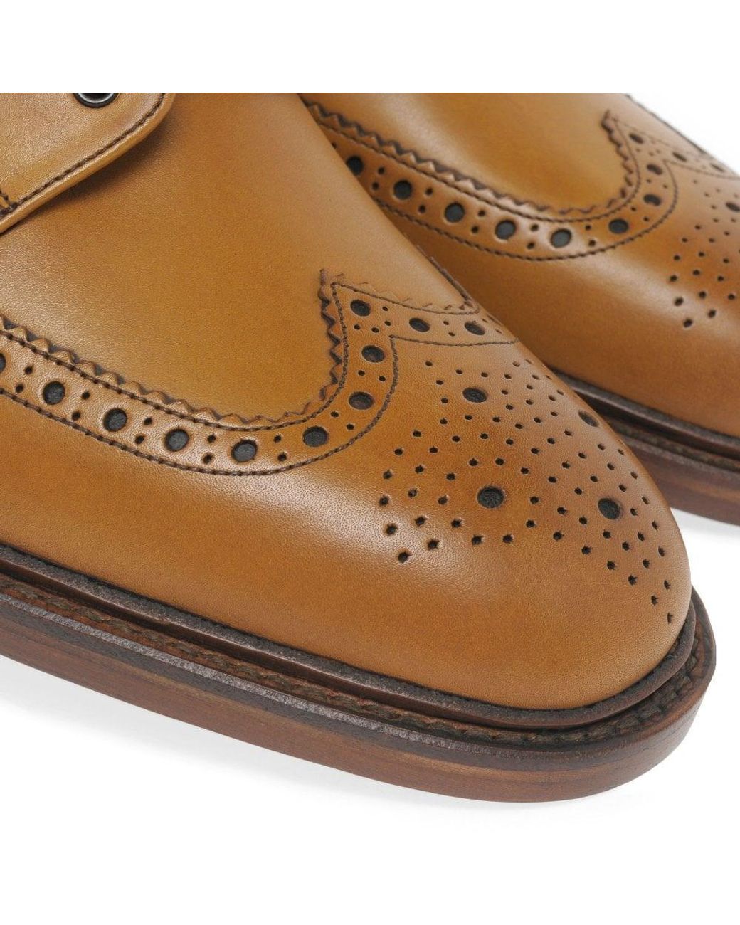 Loake Brown Chester Leather Brogue Shoes for men
