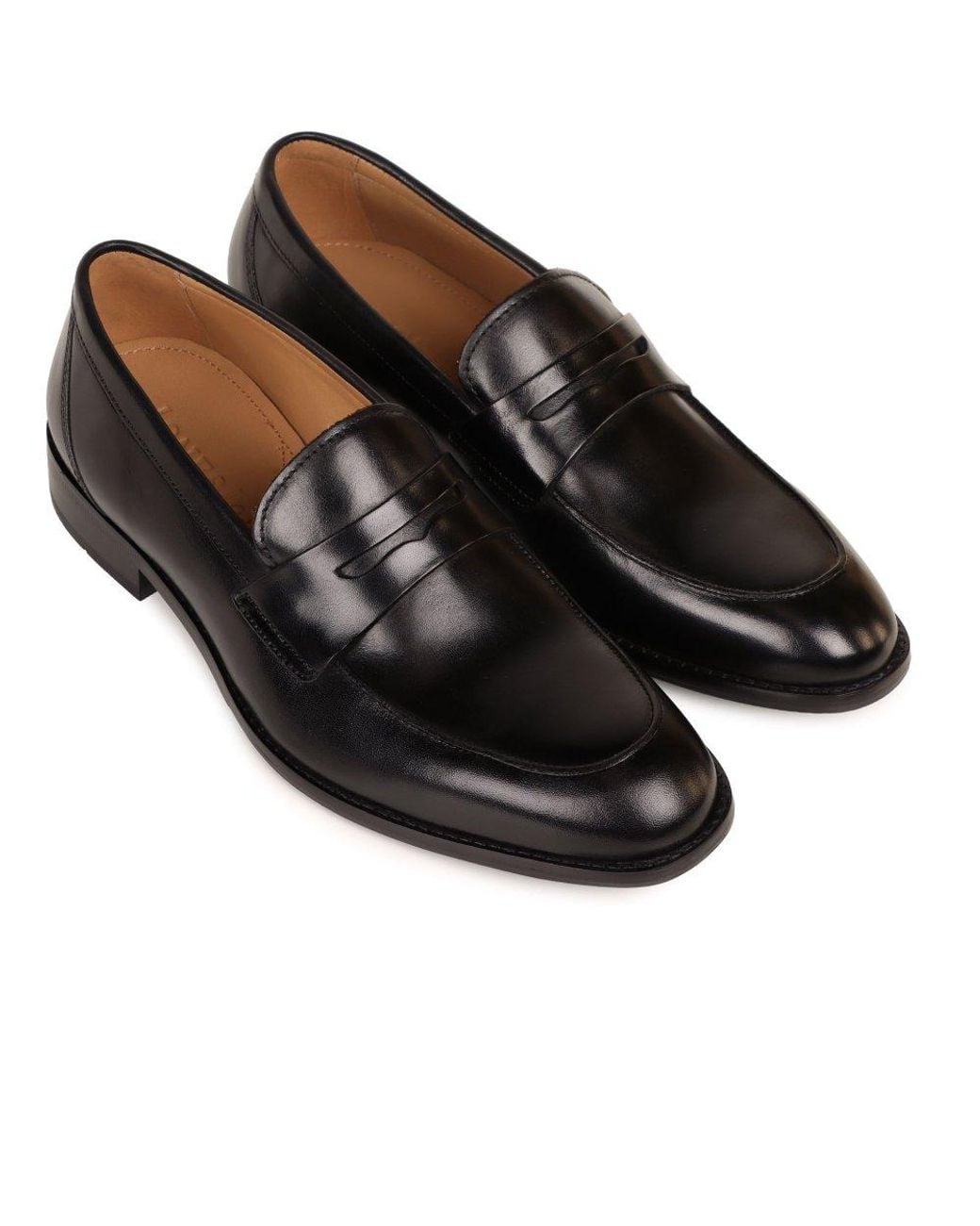 Jones Bootmaker Black Russell Penny Loafers for men