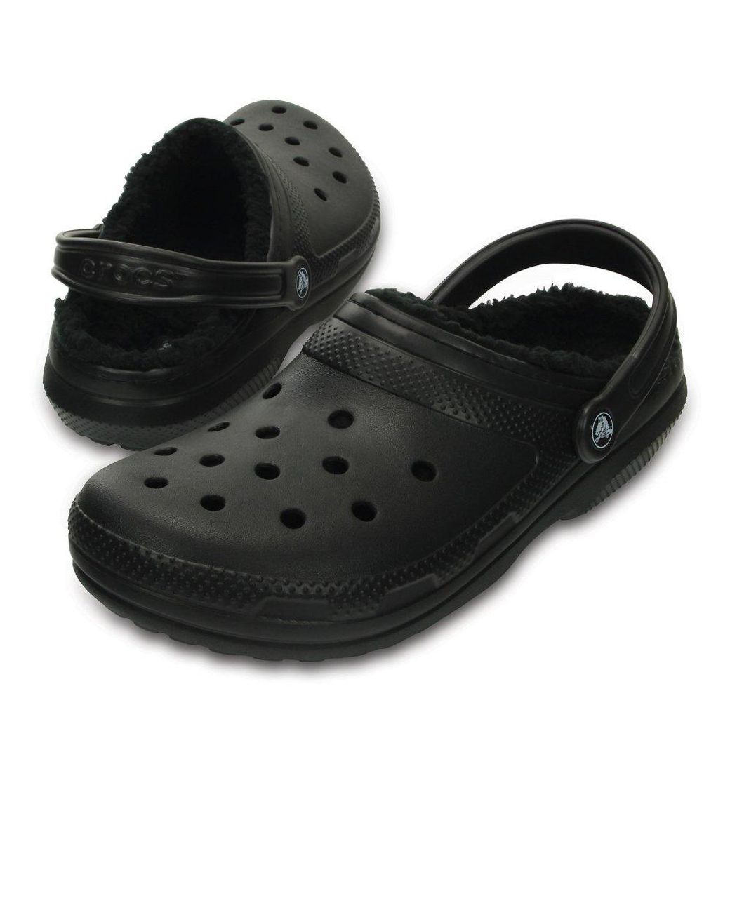 CROCSTM Black Classic Lined Clogs for men
