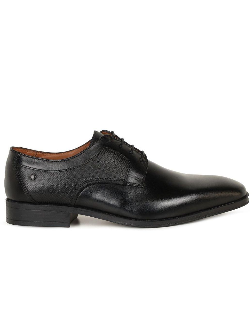 Base London Black Dome Classic Leather Shoes for men