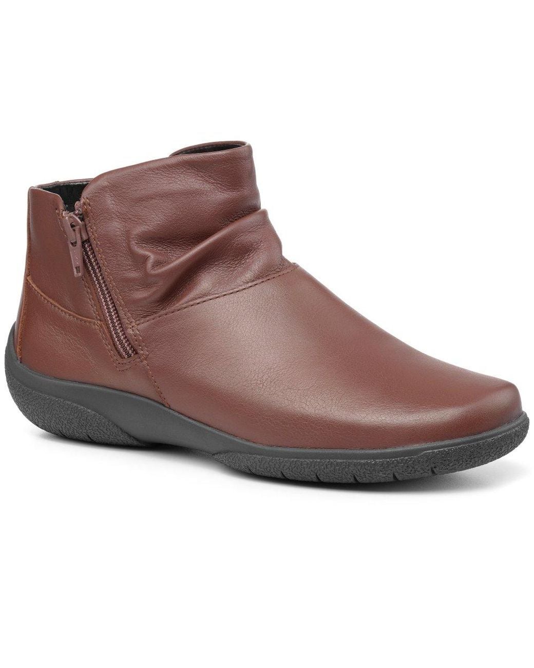 Hotter Brown Murmur Wide Fit Ankle Boots