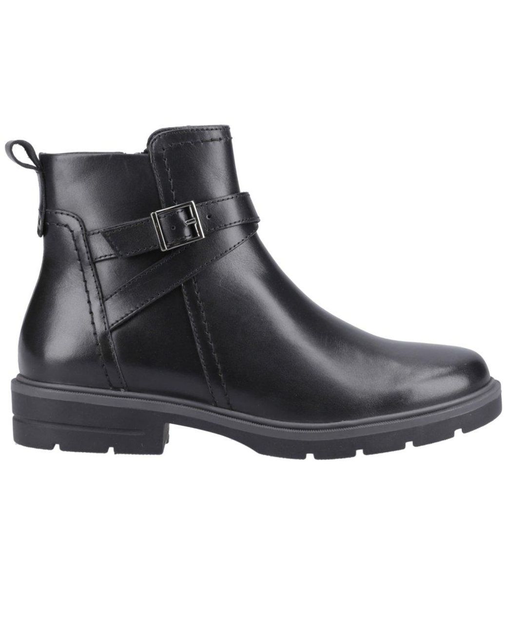 Hush Puppies Black Tove Buckle Ankle Boots