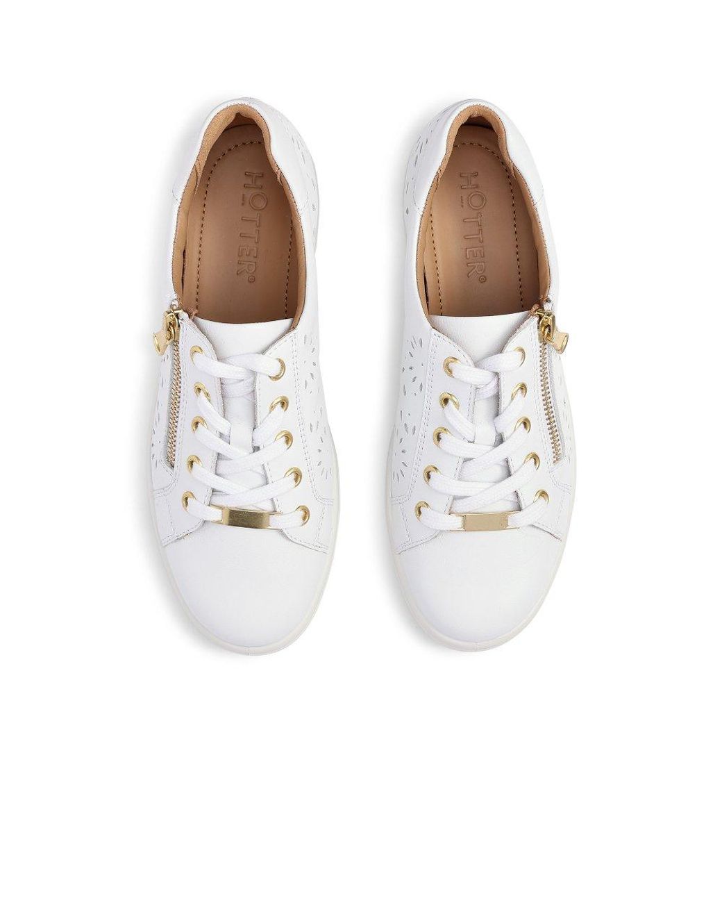 Hotter White Wonder Extra Wide Trainers