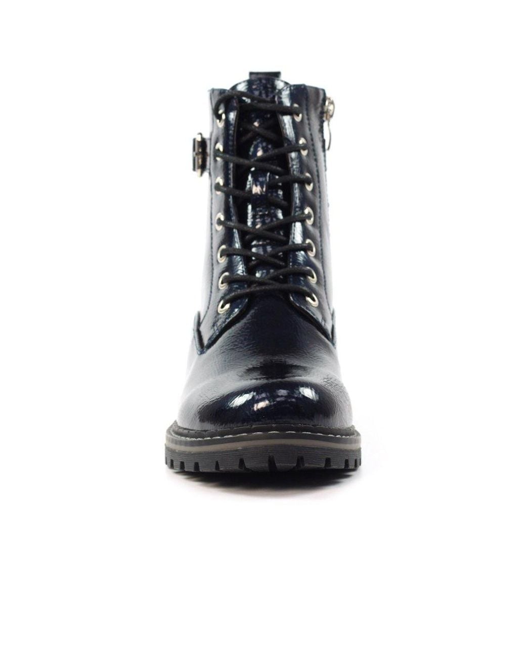 Lunar (GRS) Blue Parlour Patent Ankle Boots