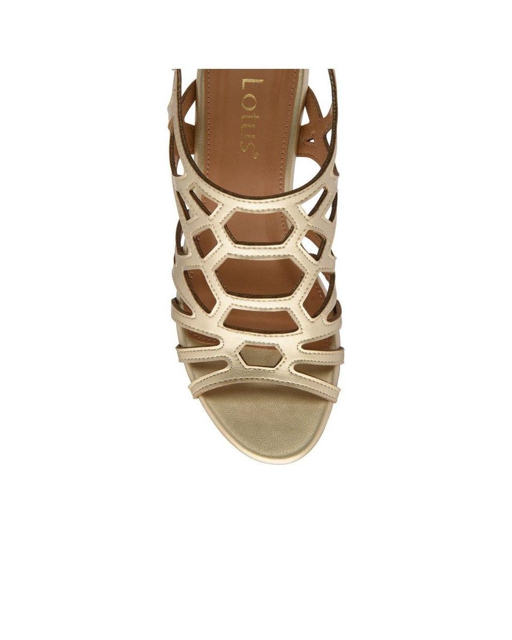 Lotus Metallic Rhi Wedge Sandals