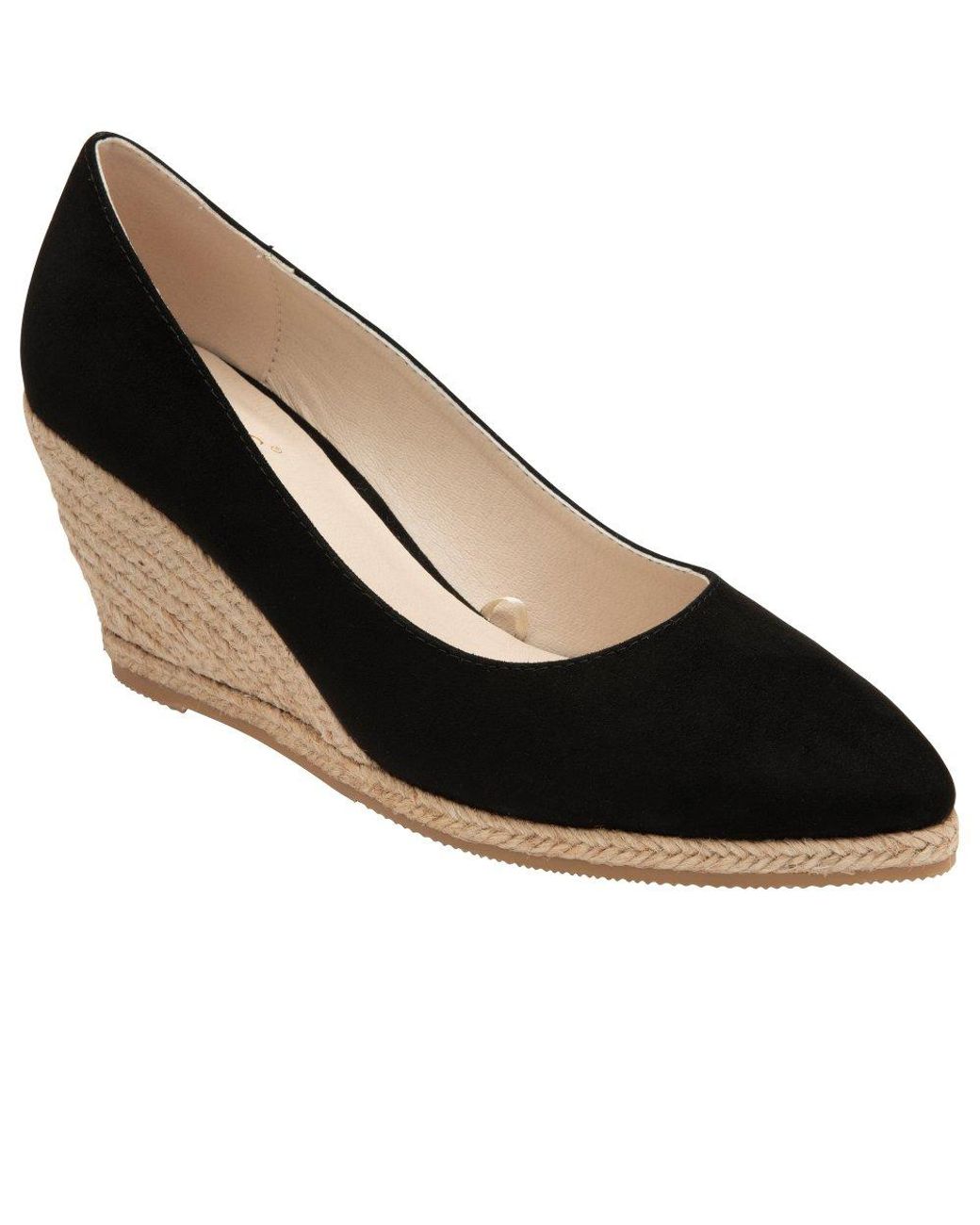 Lotus Black Giselle Wedge Espadrilles Size: 3