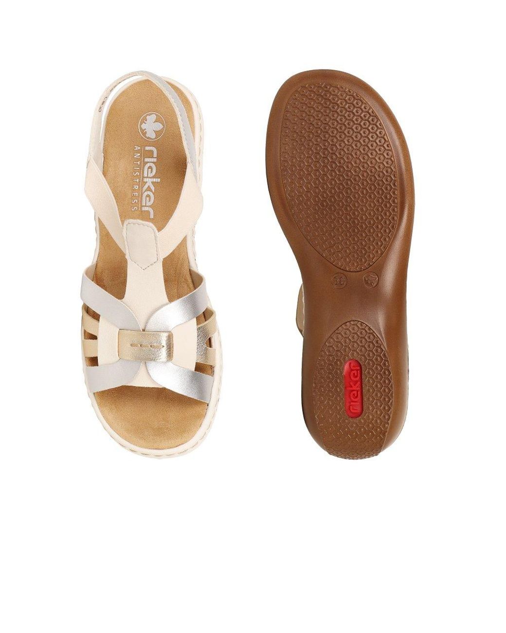 Rieker Metallic Globe Sandals