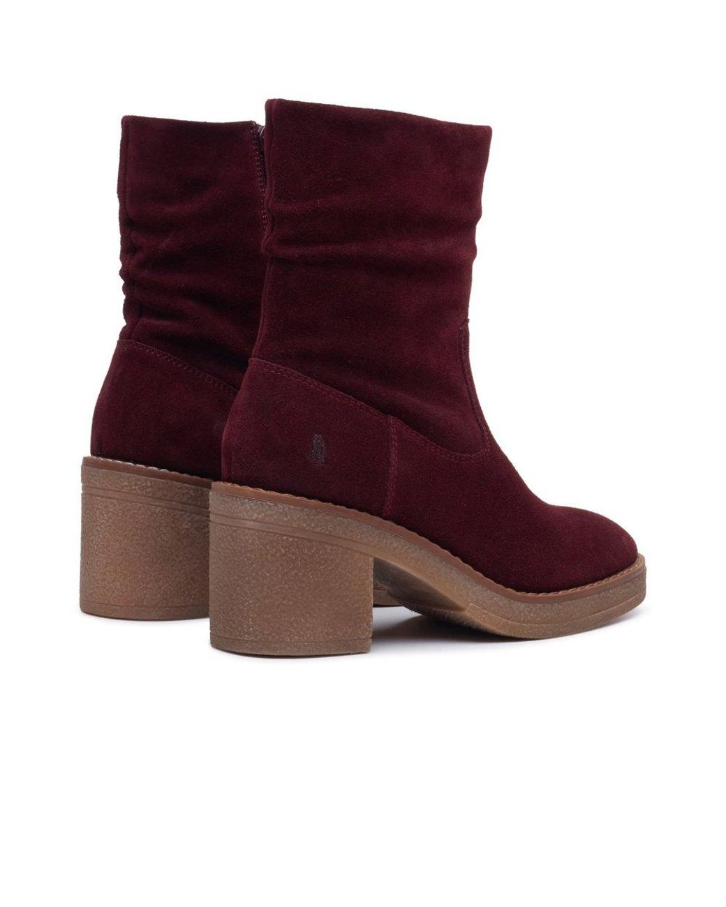 Hush Puppies Red Flora Ruched Ankle Boots