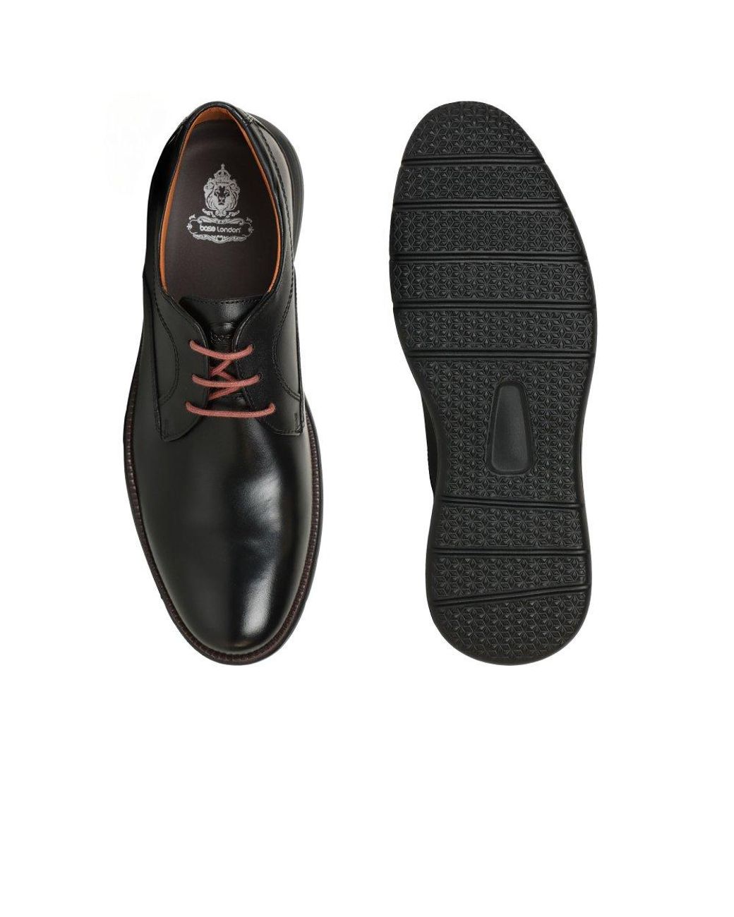 Base London Black Wing Derby Shoes for men