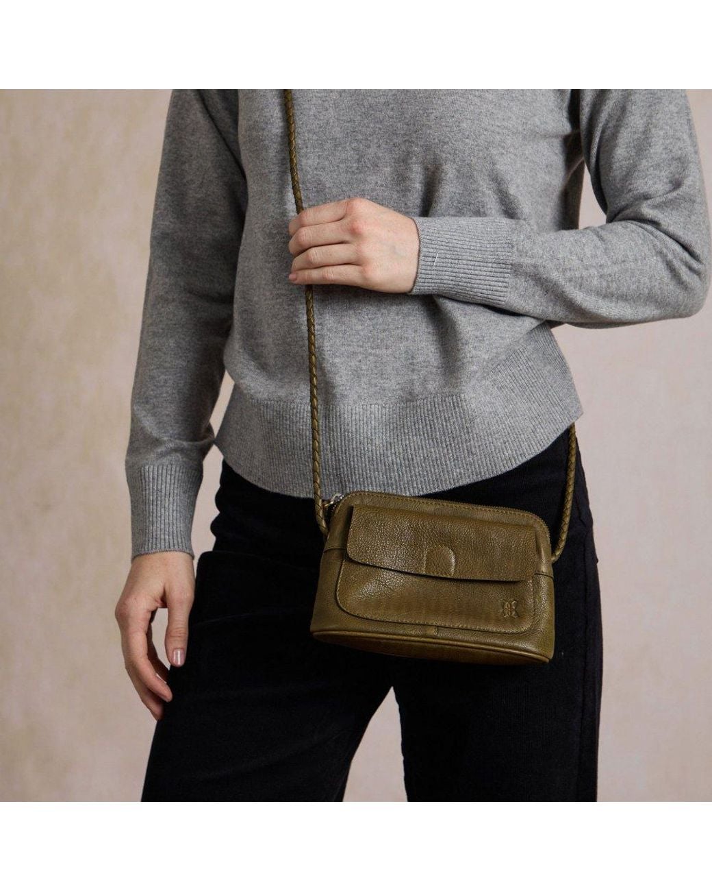 Lakeland Leather Green Staveley Cross Handbag