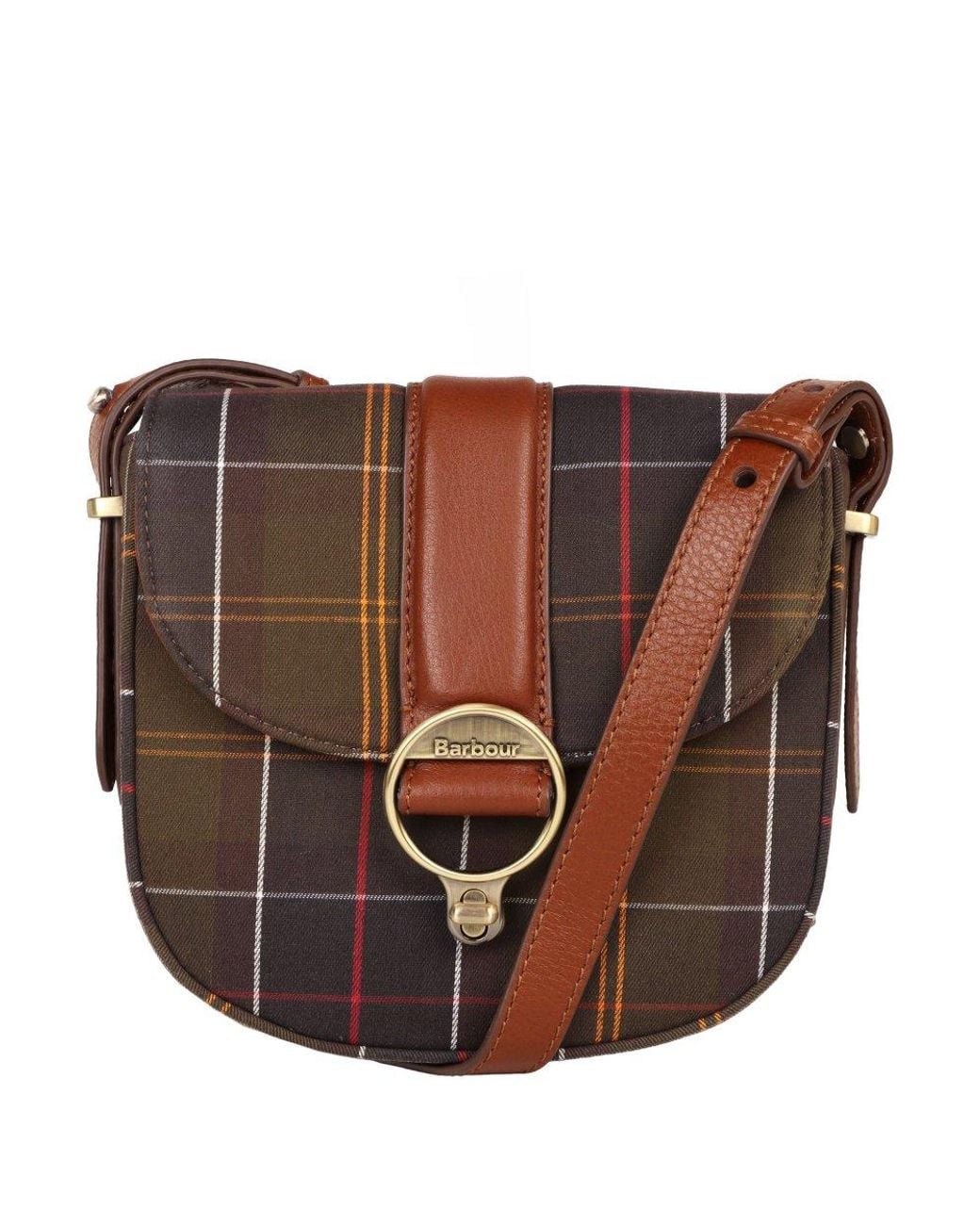Barbour Brown Elm Tartan Crossbody Handbag