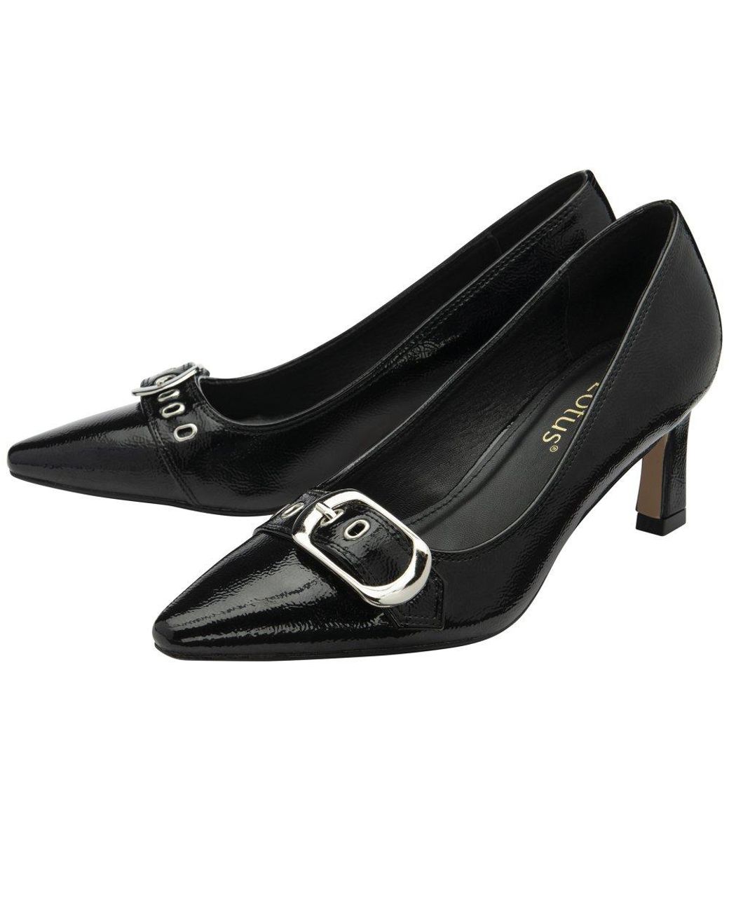 Lotus Black Lystra Court Shoes