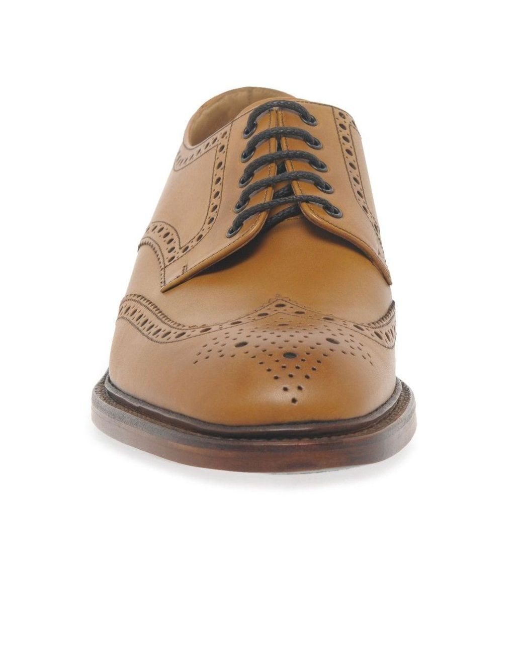 Loake Brown Chester Leather Brogue Shoes for men