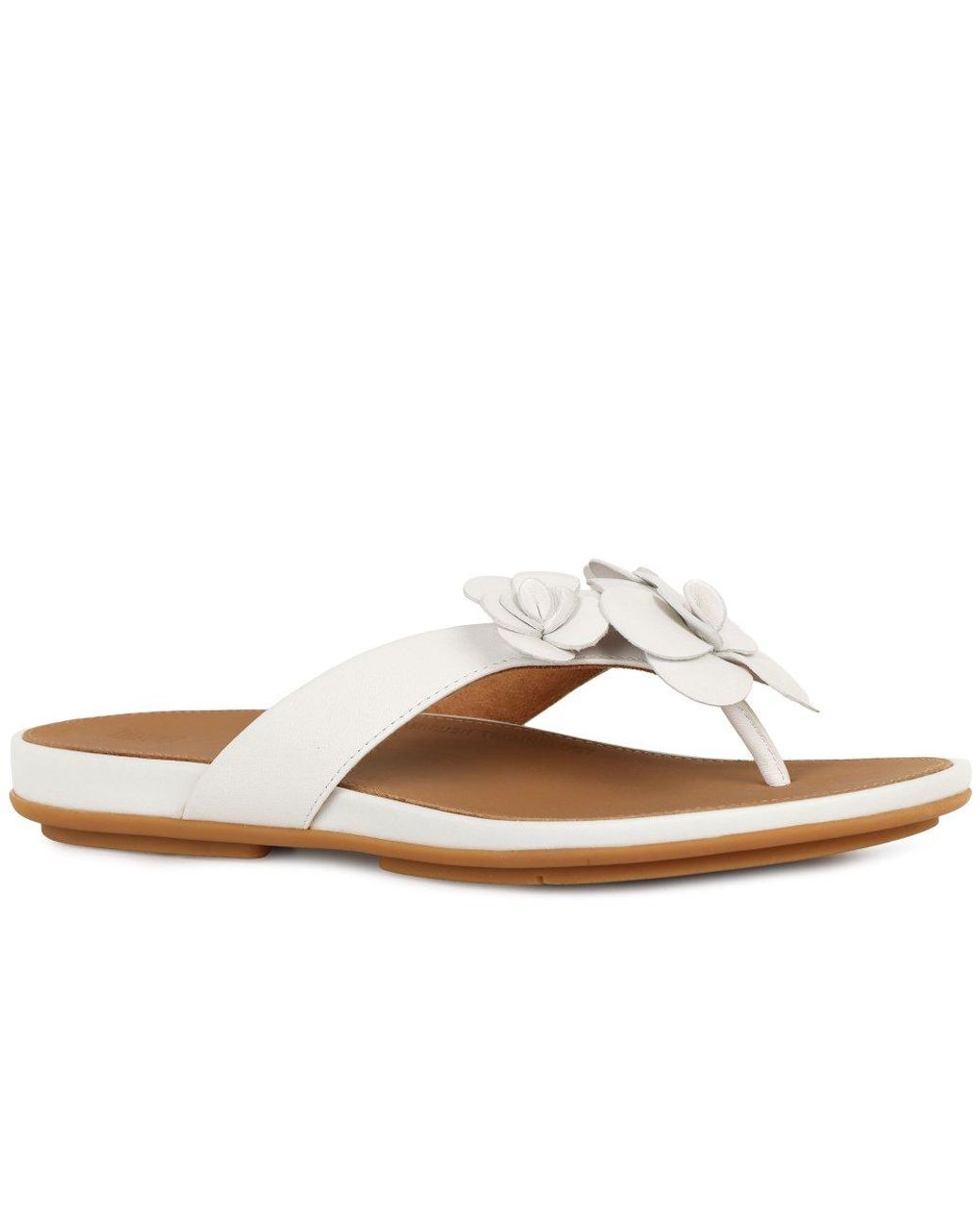Fitflop Brown Gracie Flower Toe Post Sandals