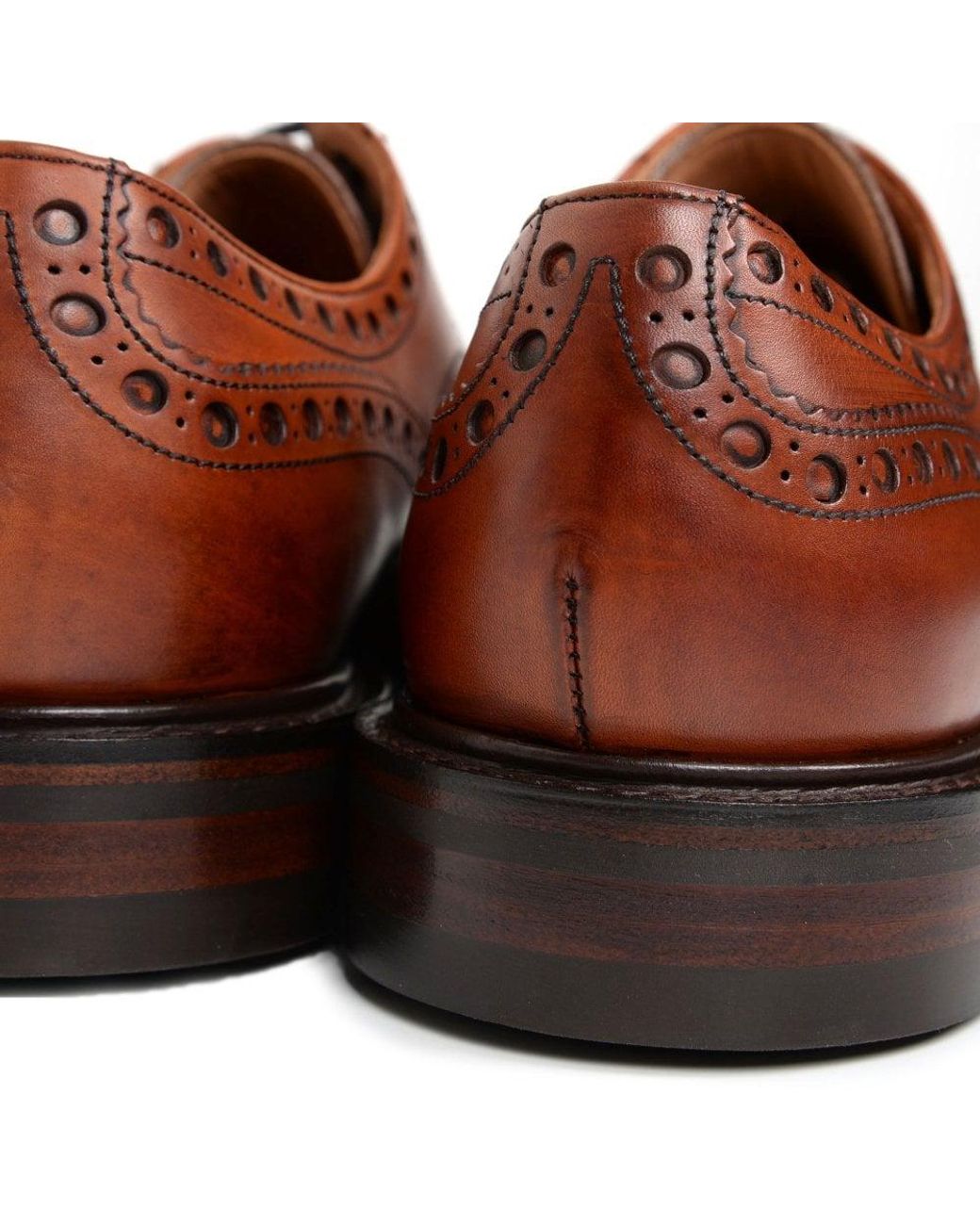 Cheaney Brown Avon Wingcap Brogue Shoe - Dark Leaf Calf Le for men