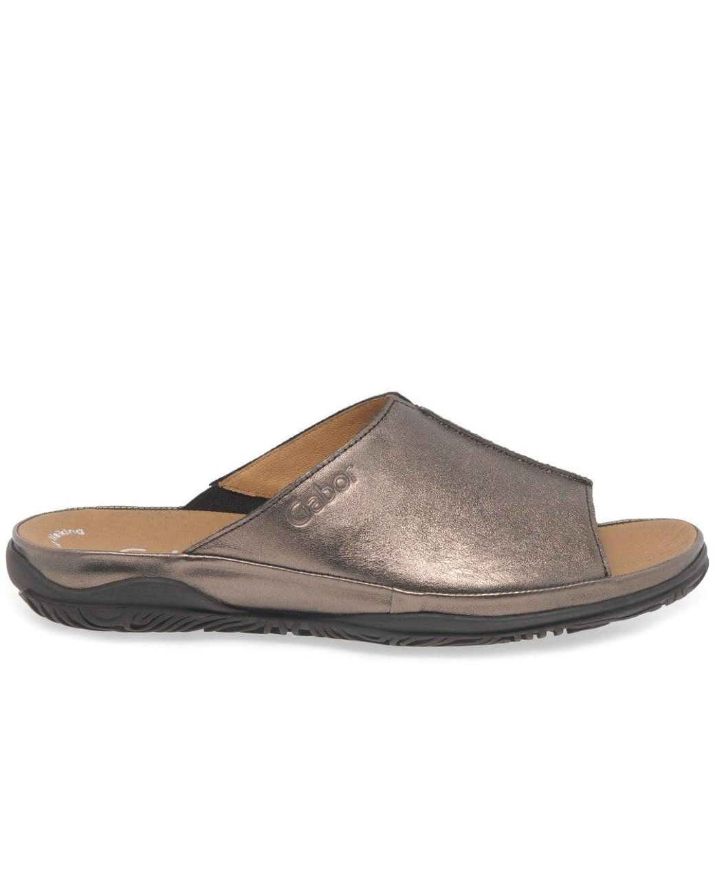 Gabor Idol Leather Wide Fit Mules in Brown Lyst UK
