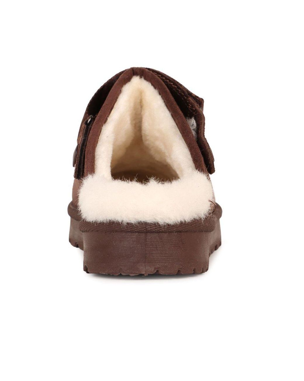 Lunar (GRS) Brown Odessa Lined Mule Slippers Colour: Dk