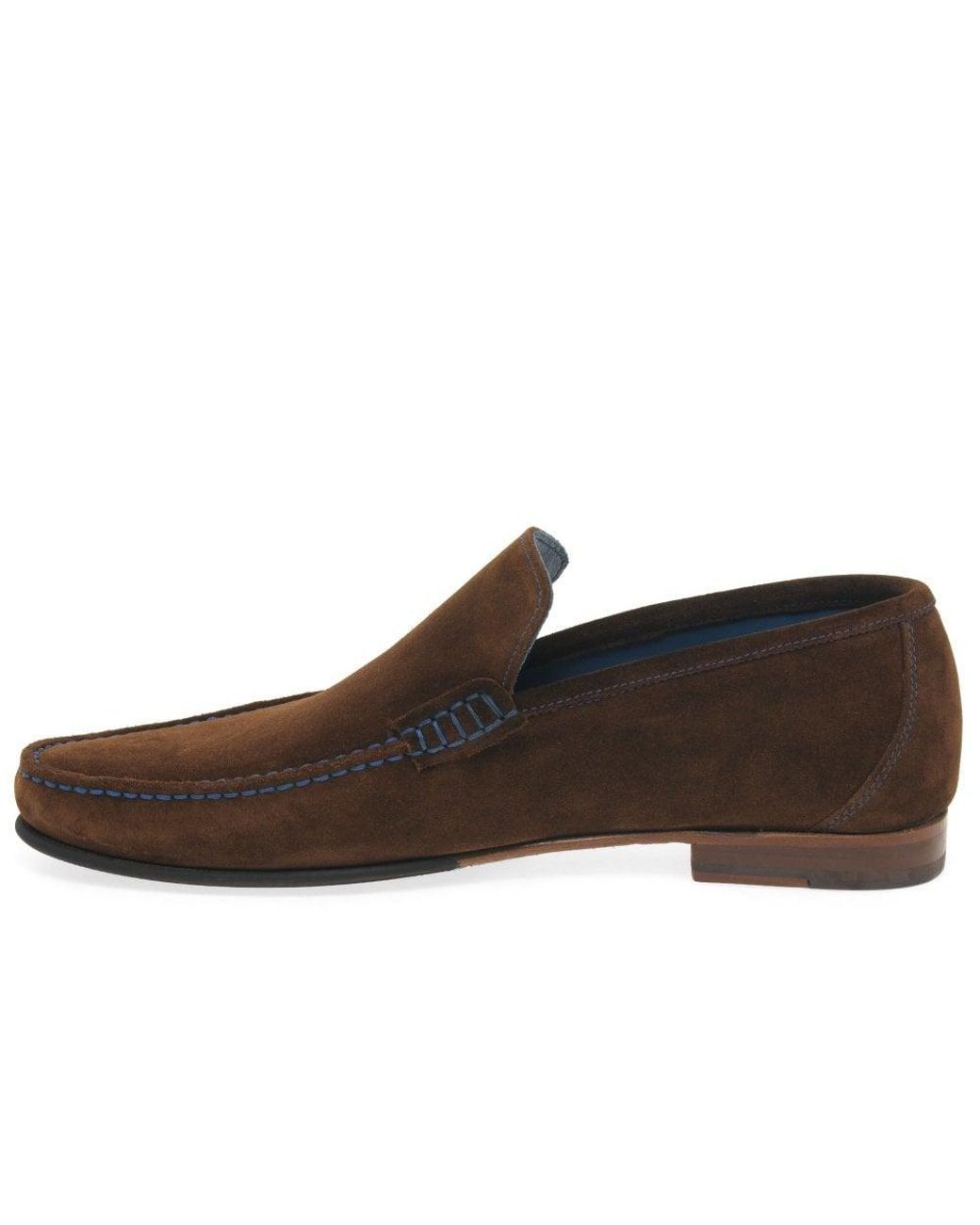 Loake Brown Nicholson Suede Moccasin Shoes for men