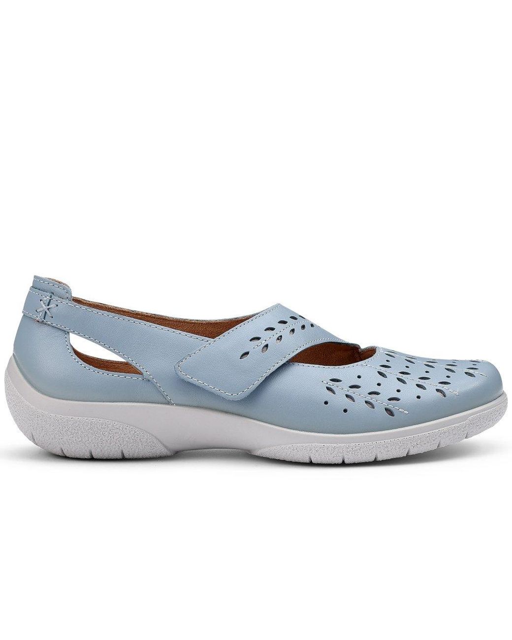 Hotter Blue Daphne Wide Mary Jane Shoes