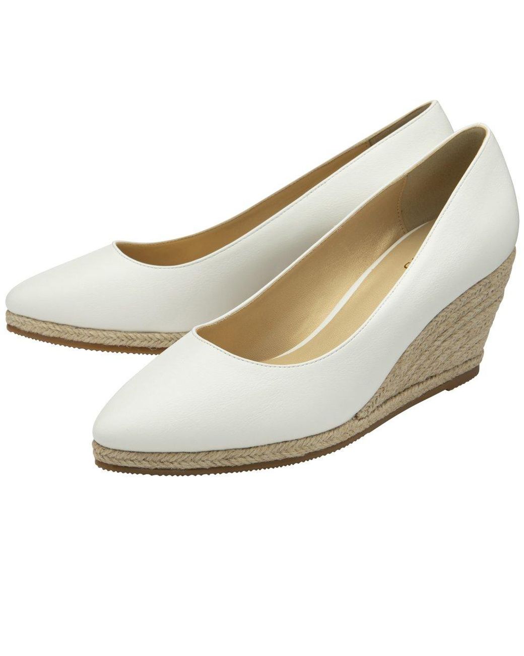 Lotus White Giselle Wedge Espadrilles